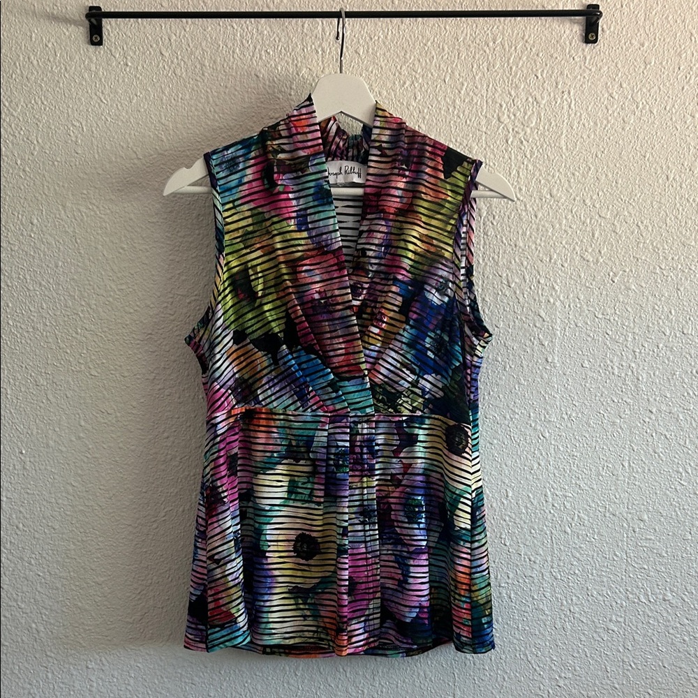 Joseph Ribkoff Vibrant Striped Sleeveless Top